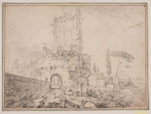 Paysage avec ruines en dehors de Rome - Jens Petersen Lund
