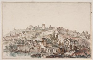 Vue romaine avec muraille et églises - Jens Petersen Lund