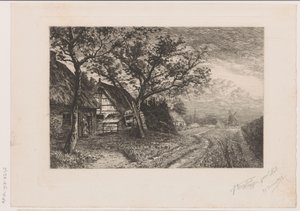 Paysage avec fermes et moulin - Jerôme Tuyttens (signed by artist)