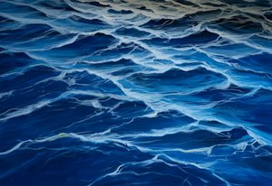 Mer bleue, 2020 (tempera sur papier) - Jerome Glomaud