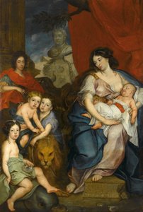 Portrait de la reine Marie Casimire avec des enfants