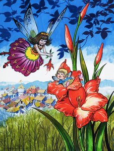 Bébé fée dans une fleur - Jesus Blasco