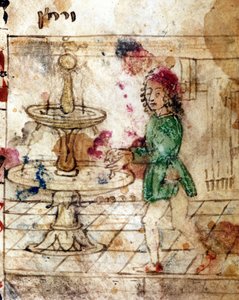 Judaïsme : ablution rituelle. Miniature tirée d
