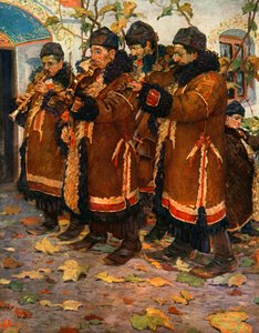 Musiciens de Hroznovà Lhota : clarinette, violon et contrebasse. 1861-1940, 1948 - Joža Uprka