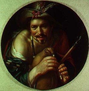 Paysanne jouant de la cornemuse