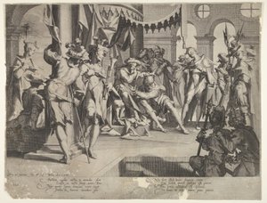Le Juge Bias versant des larmes, planche IX de Thronus Justitiæ, 1605