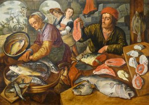 French: Le Marché aux poissons Fish market - Joachim Beuckelaer