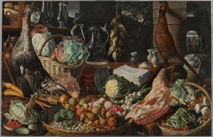 Scène de cuisine avec le Christ à Emmaüs - Joachim Beuckelaer