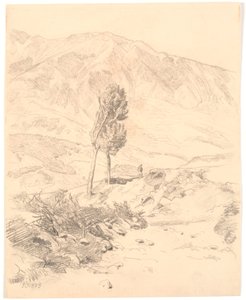 Paysage montagneux italien avec deux arbres - Joakim Frederik Skovgaard