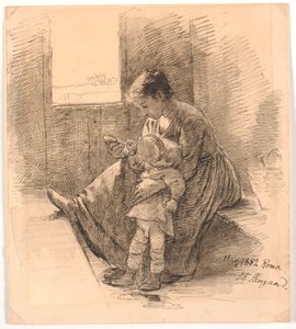 Femme et enfant dans un compartiment de train
