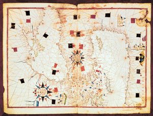 Carte de la partie orientale de la Méditerranée et de la mer Noire, manuscrit d
