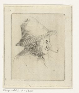 Buste de paysan avec chapeau et pipe, de profil - Joannis Jacobus Bijlaert