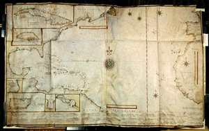 Ms 1288 fol.22 Carte des Caraïbes - Joao Teixeira
