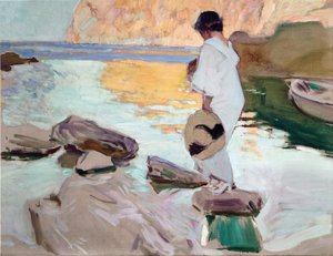 Elena à Cala de San Vicente - Joaquín Sorolla
