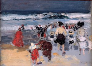 Plage à Biarritz - Joaquín Sorolla