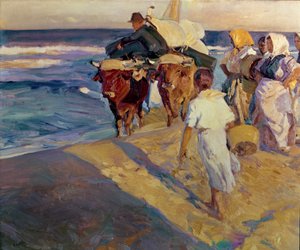 Remorquage du bateau, plage de Valence