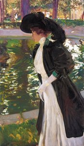 Clotilde se promenant dans les jardins de La Granja, 1907 - Joaquín Sorolla