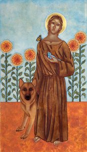 Saint François et le loup de Gubbio, 2009 (tempera à l