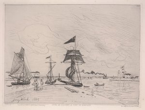 Jetée en bois dans le port de Honfleur - Johan Barthold Jongkind