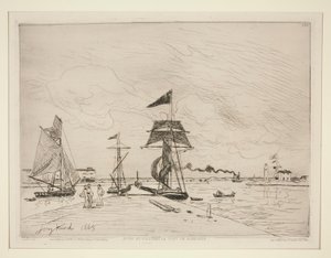 Jetée en bois dans le port de Honfleur