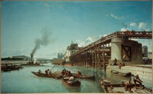 Paris, pont du port sur la Seine (Le Pont de l’Estacade)
