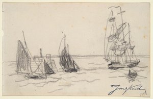 Petits voiliers et un trois-mâts