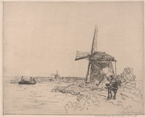 Le chemin de halage, imprimé par Auguste Delâtre (né en 1822)