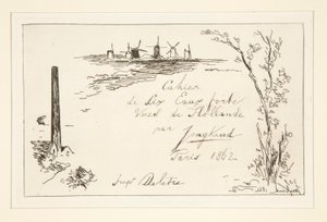 Titre du cahier de six eaux-fortes - Johan Barthold Jongkind