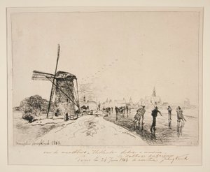 Vue de la Ville de Maaslins (Hollande) - Johan Barthold Jongkind