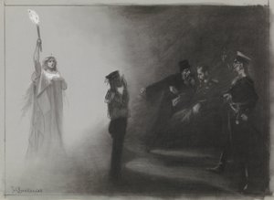 Conception pour illustration dans De Amsterdammer : La défaite de la Russie en mer, 4 juin 1905