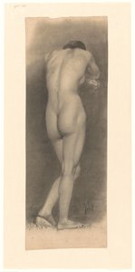 Nu féminin debout, vu de dos - Johan Braakensiek