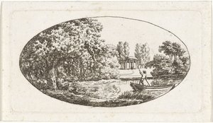 Étang avec un temple et une statue en face - Johan Christiaan Willem Safft