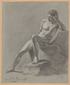 Nu masculin assis, vu de face (1er prix 1807)
