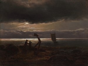 Mère et enfant près de la mer, 1830 - Johan Christian Dahl
