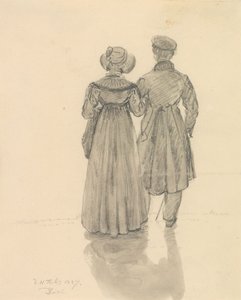 Homme et femme vus de dos - Johan Christian Dahl