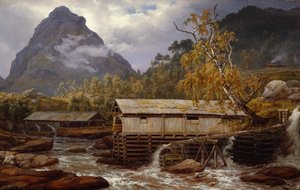 Scierie à Kaupanger - Johan Christian Dahl
