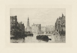 Vue de la tour de la Monnaie à Amsterdam