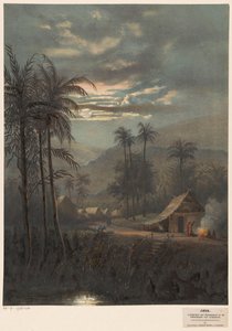 Paysage au clair de lune aux environs de Sumedang - Johan Conrad Greive