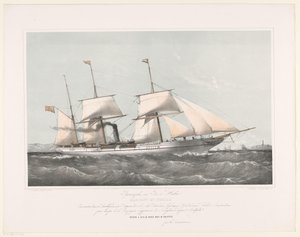 Navire à vapeur Mariout et Hedjaz naviguant en mer - Johan Conrad Greive
