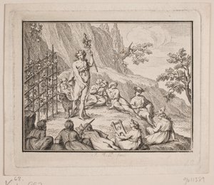Vignette. Bacchus et les muses