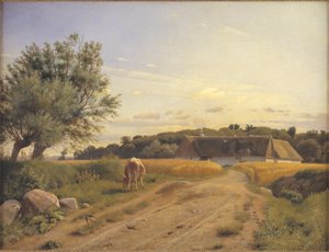 Une ferme à Lodskov près du manoir de Vognserup, Zélande - Johan Thomas Lundbye