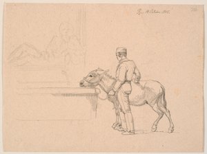 Un homme avec un âne près d