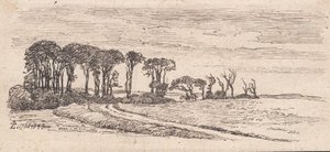 Paysage avec une rangée d