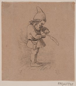 Nisse taillant une plume