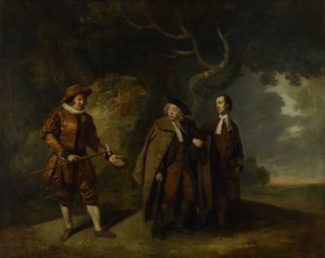 Parsons, Bransby et Watkyns dans une scène de Lethe, 1766