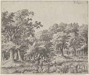 Paysage avec bateau - Johan de Lagoor