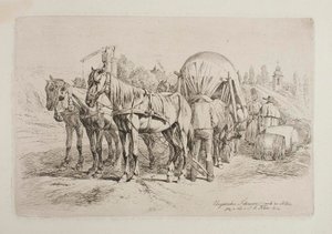 Chariot à chevaux hongrois - Johann Adam Klein
