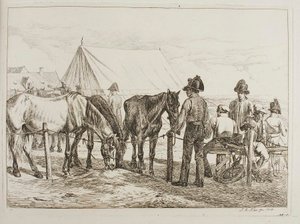 Soldats dans un camp militaire - Johann Adam Klein