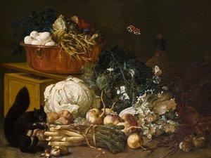 Nature morte avec écureuil - Johann Amandus Wink