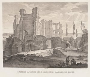 Vue intérieure des thermes romains à Trèves